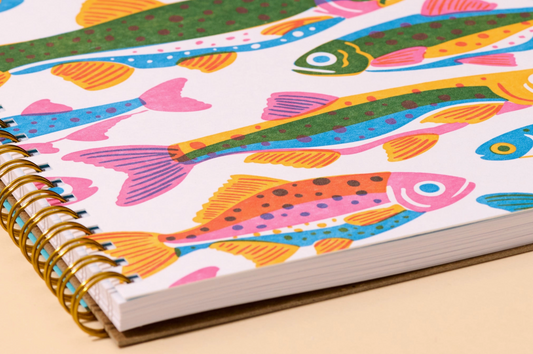 Rainbow Trout Letterpress Spiral Notebook