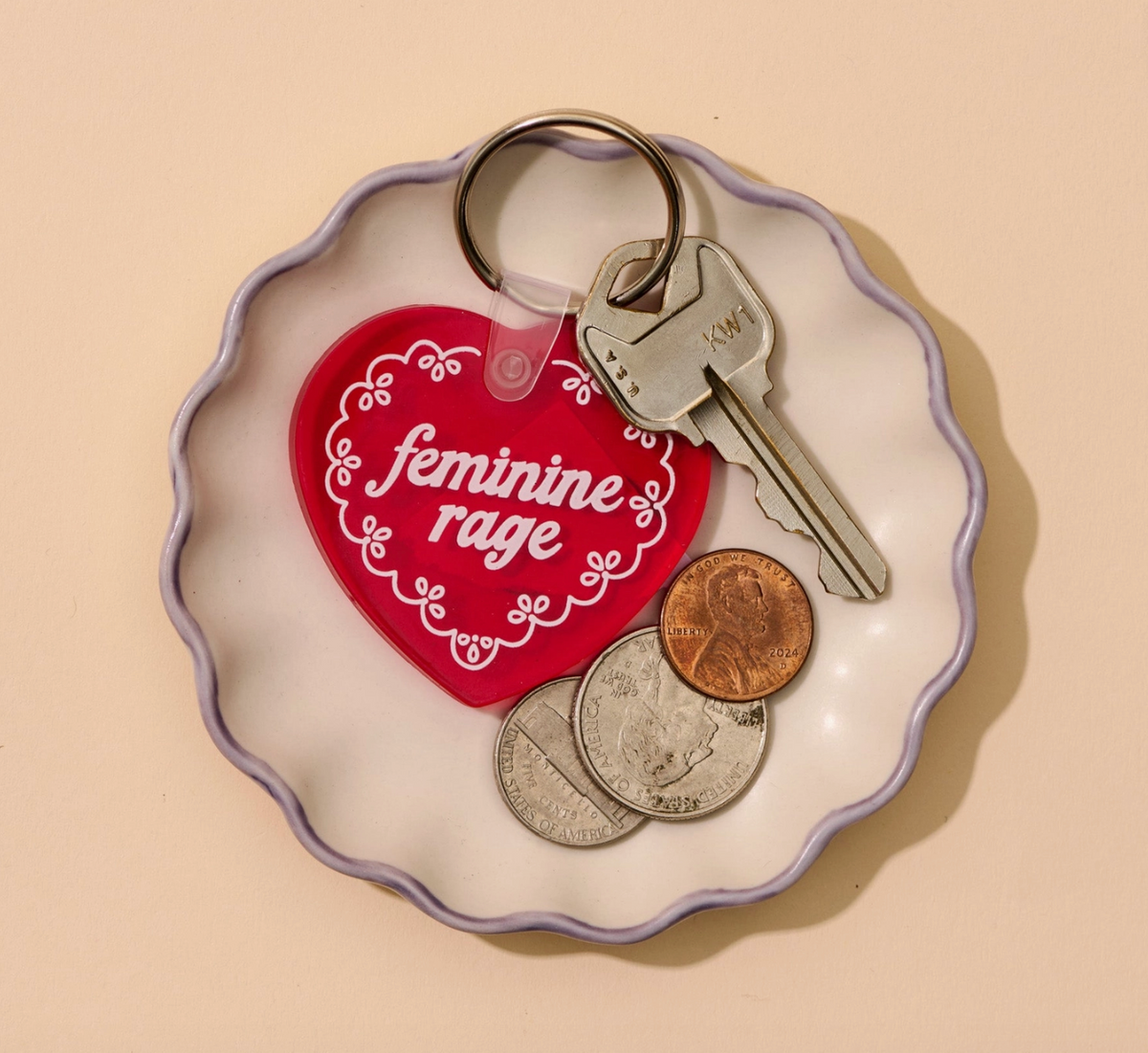 Feminine Rage Heart Keychain
