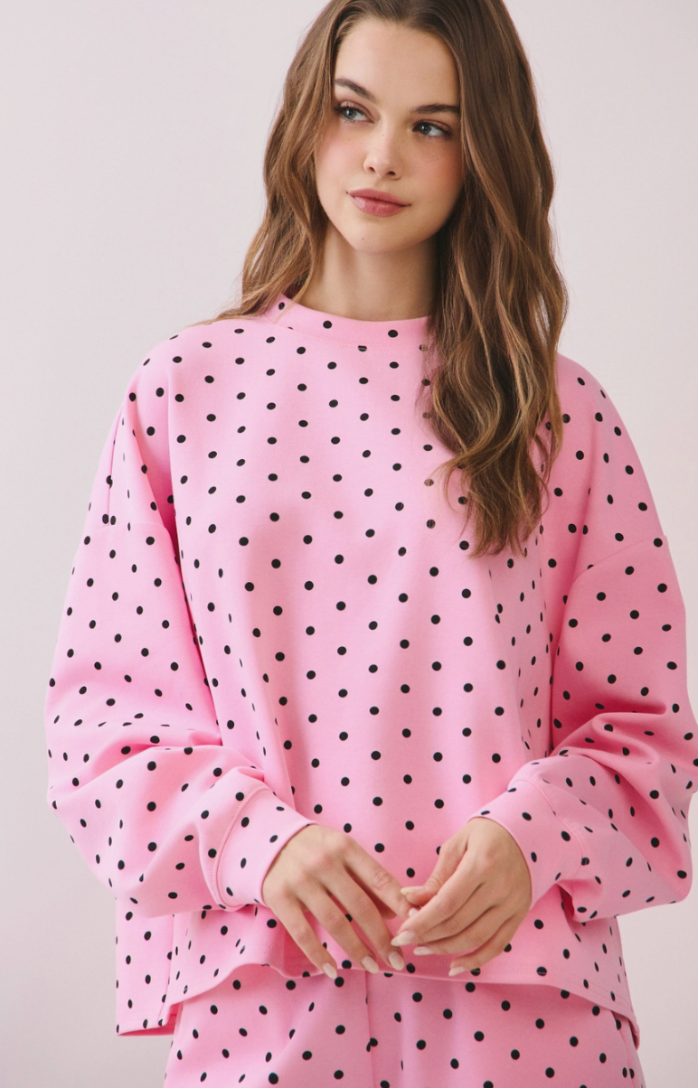 Pink Dottie Dot Pullover