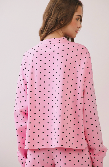 Pink Dottie Dot Pullover