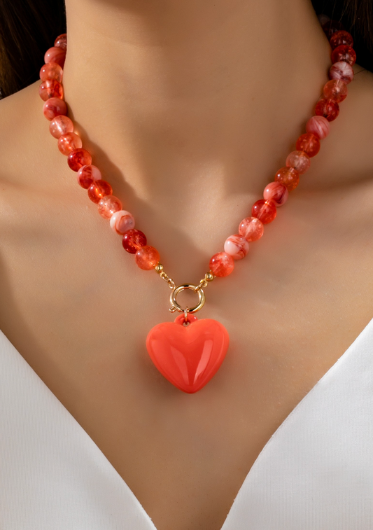 Coral Sweetheart Necklace