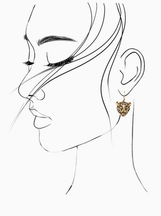Leopard Rhinestone Earrings