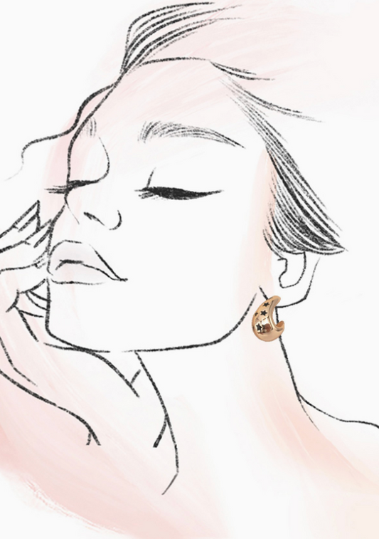 Star Studded Bubble Huggie Earrings