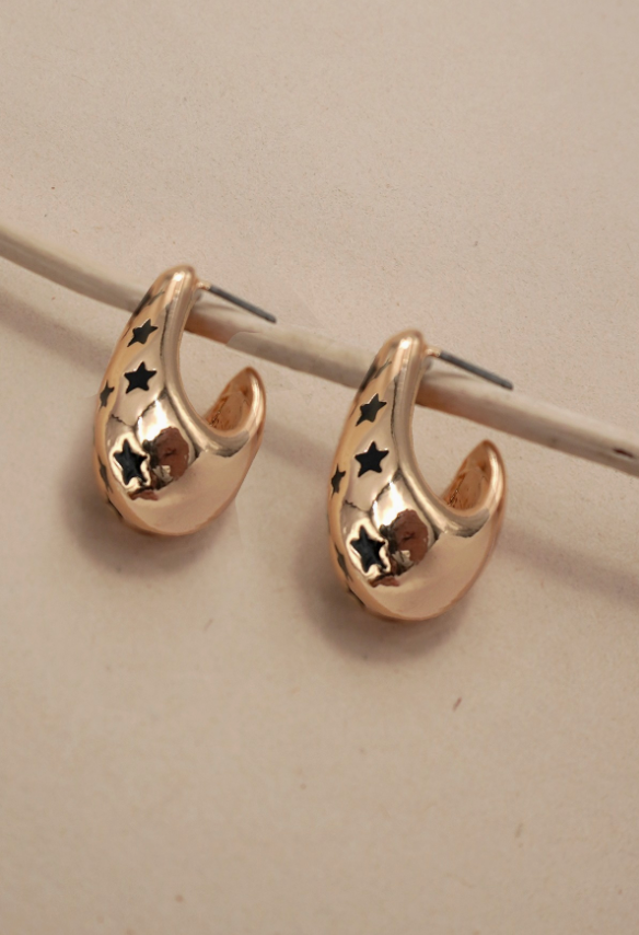 Star Studded Bubble Huggie Earrings
