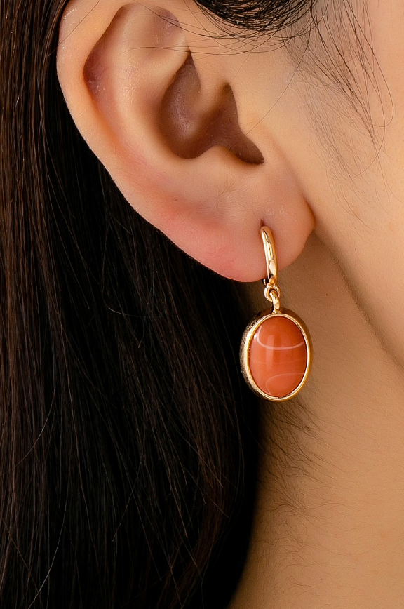 Lapis Oval Drop Earrings