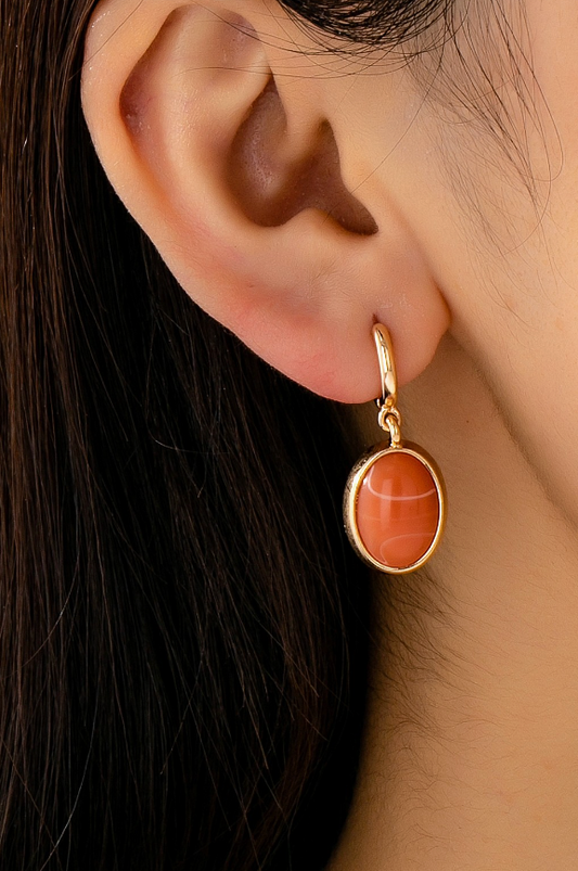 Lapis Oval Drop Earrings