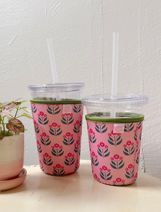 Whimsy Floral Block Print Drink Sleeve