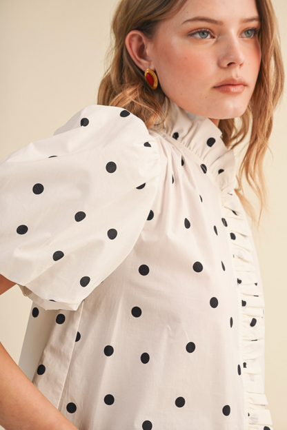 Robin Polka Dot Ruffle Top