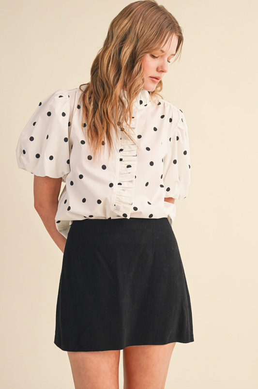 Robin Polka Dot Ruffle Top