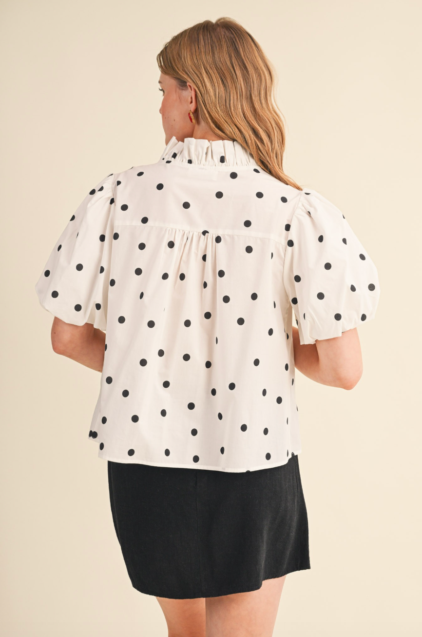 Robin Polka Dot Ruffle Top