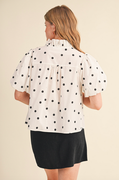 Robin Polka Dot Ruffle Top