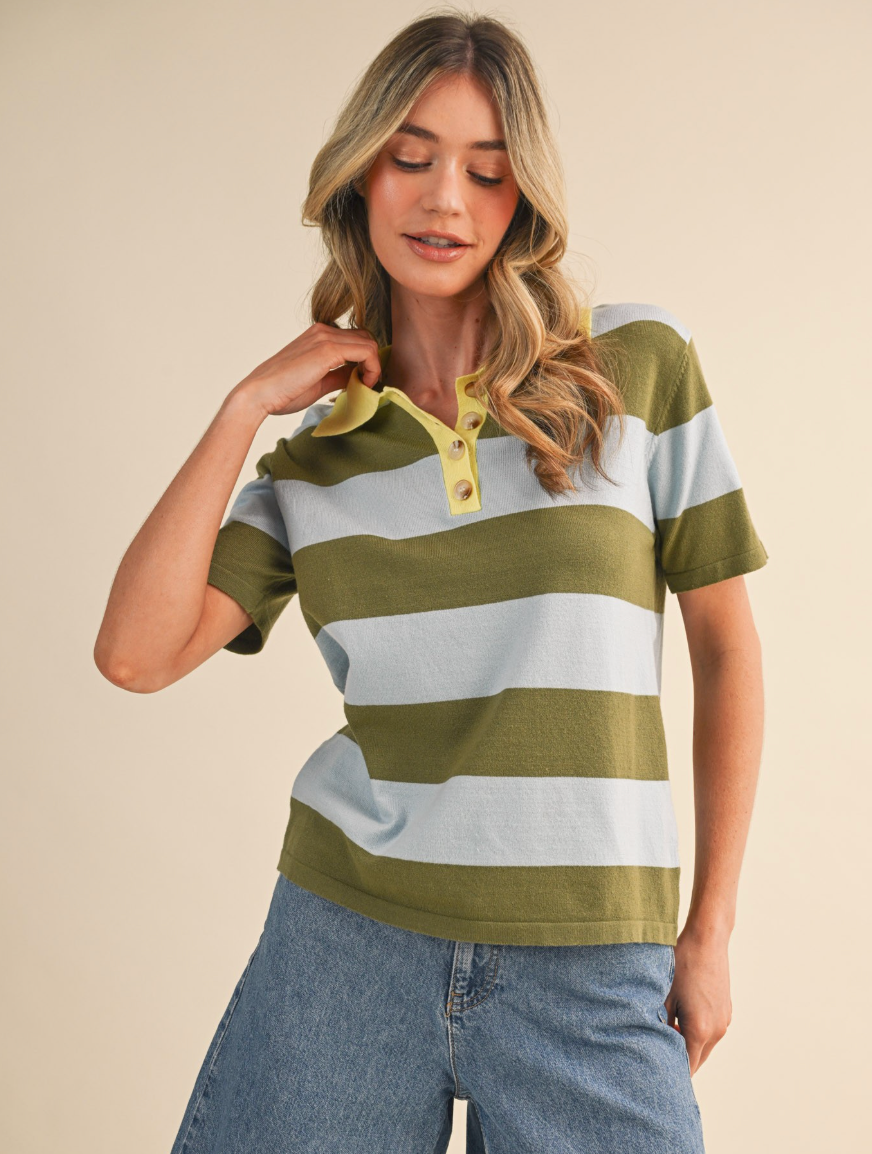 Cotton Knit Short-Sleeve Polo オリーブ 1 Cotton Knit Short-Sleeve Polo オリーブ 1 【公式通販】