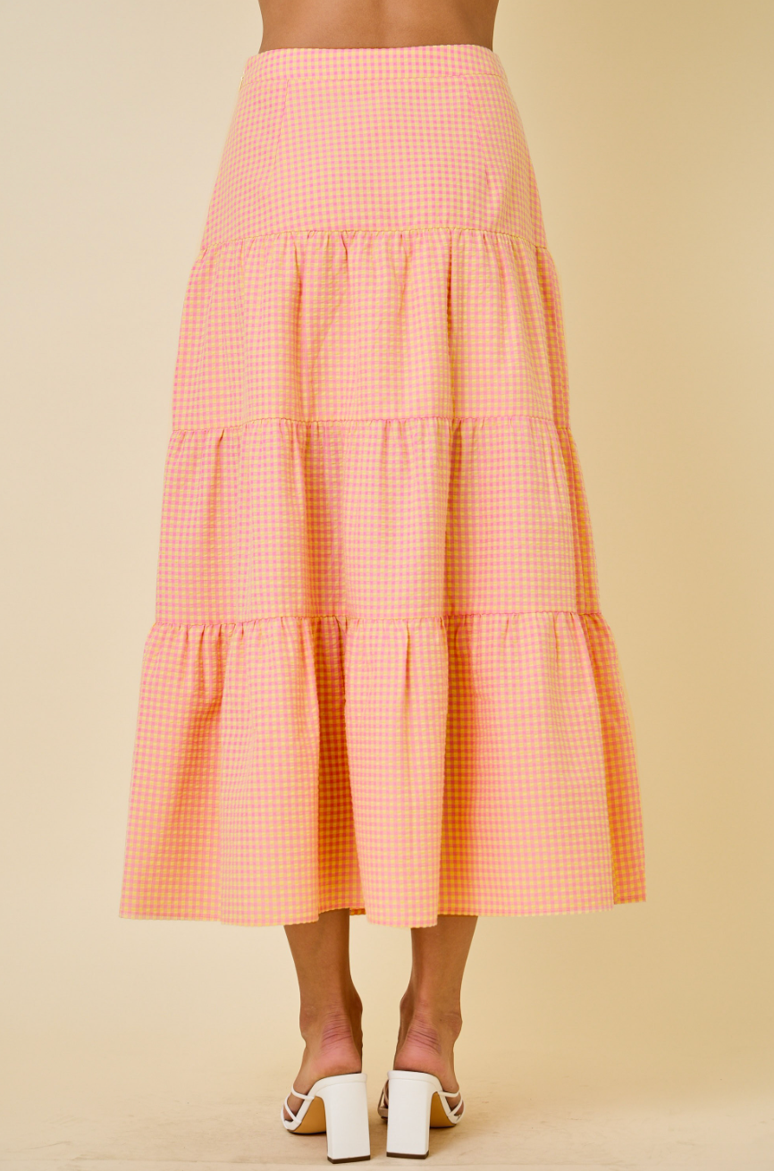 Pink Lemonade Gingham Skirt