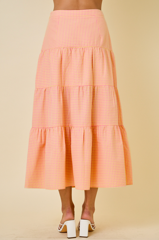 Pink Lemonade Gingham Skirt