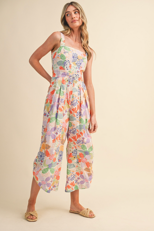 Carly Floral Pleated Jumpsuit
