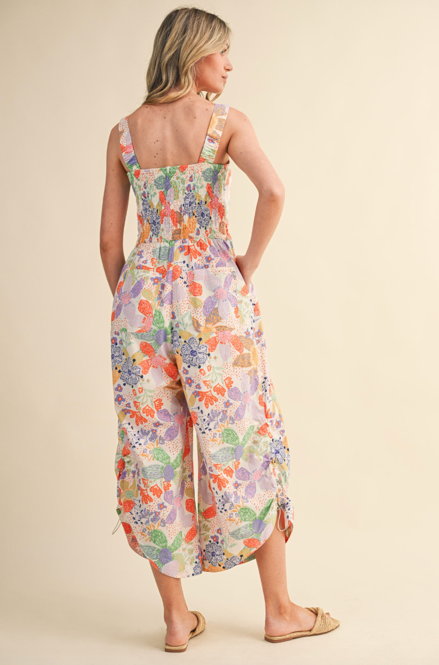 Carly Floral Pleated Jumpsuit
