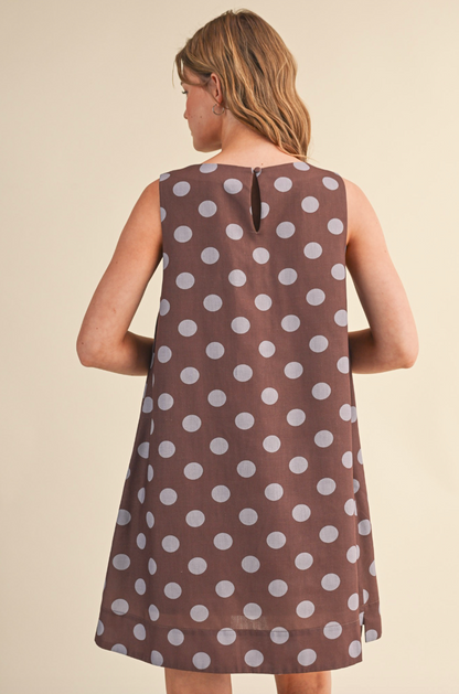 Mocha Dot Shift Dress