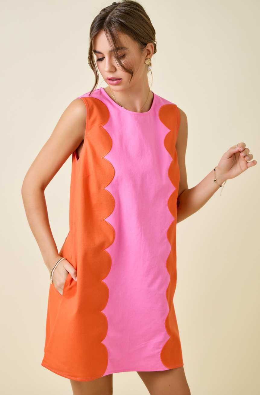 Summer Scallop Mini Dress