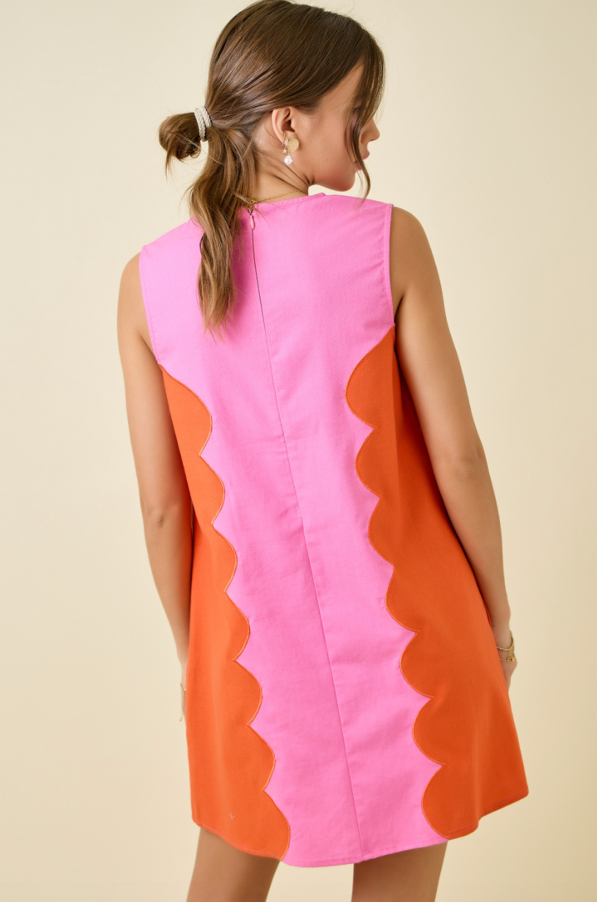 Summer Scallop Mini Dress