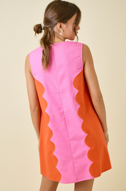 Summer Scallop Mini Dress
