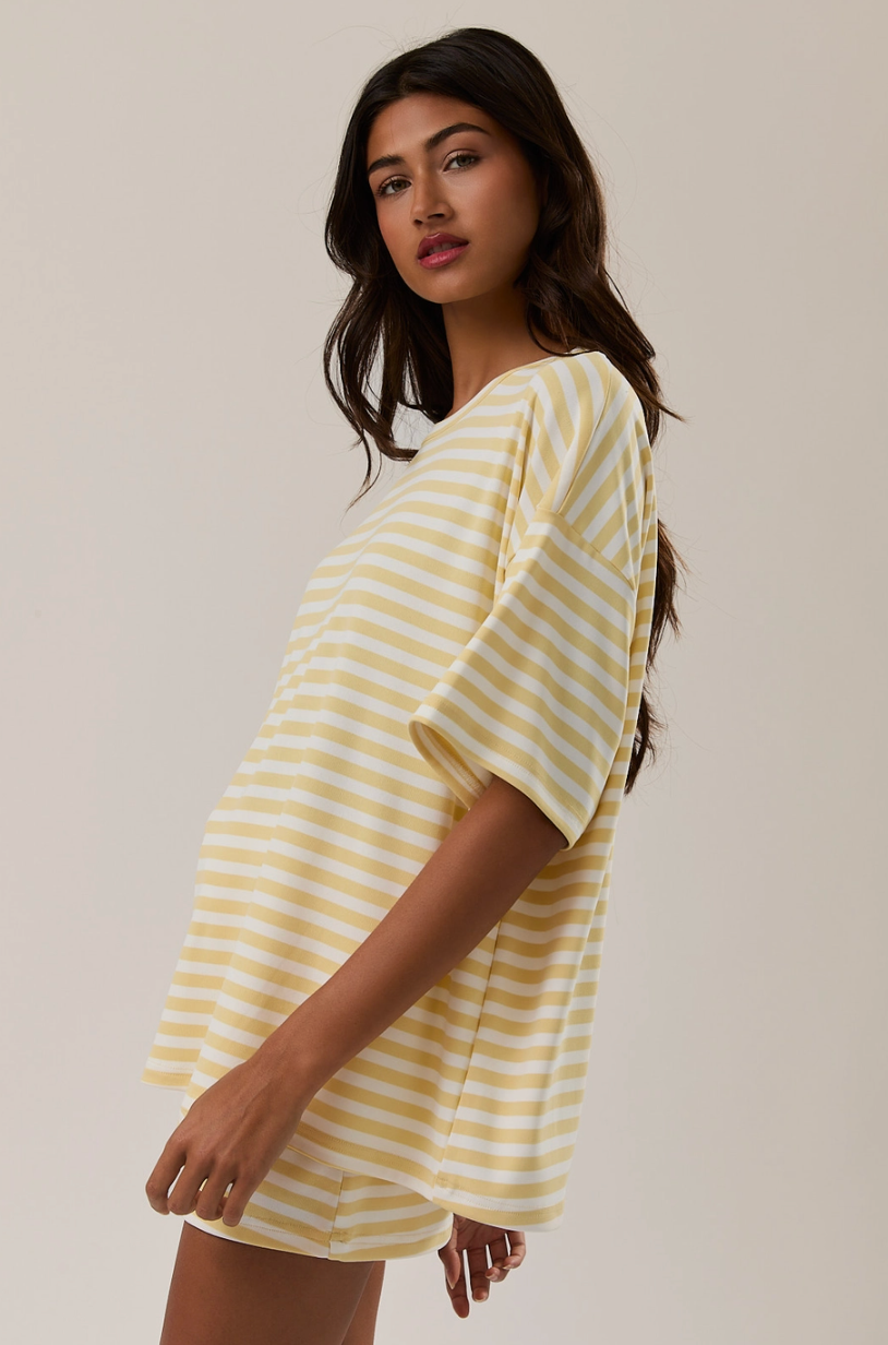Butter Stripe Skort Set