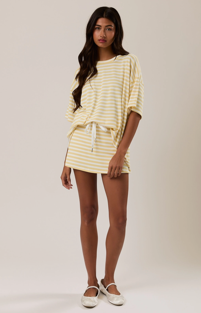 Butter Stripe Skort Set