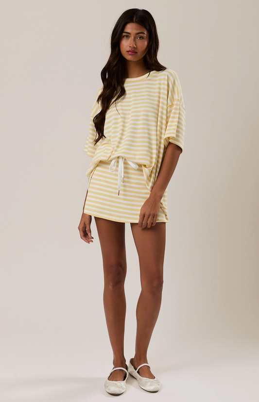 Butter Stripe Skort Set
