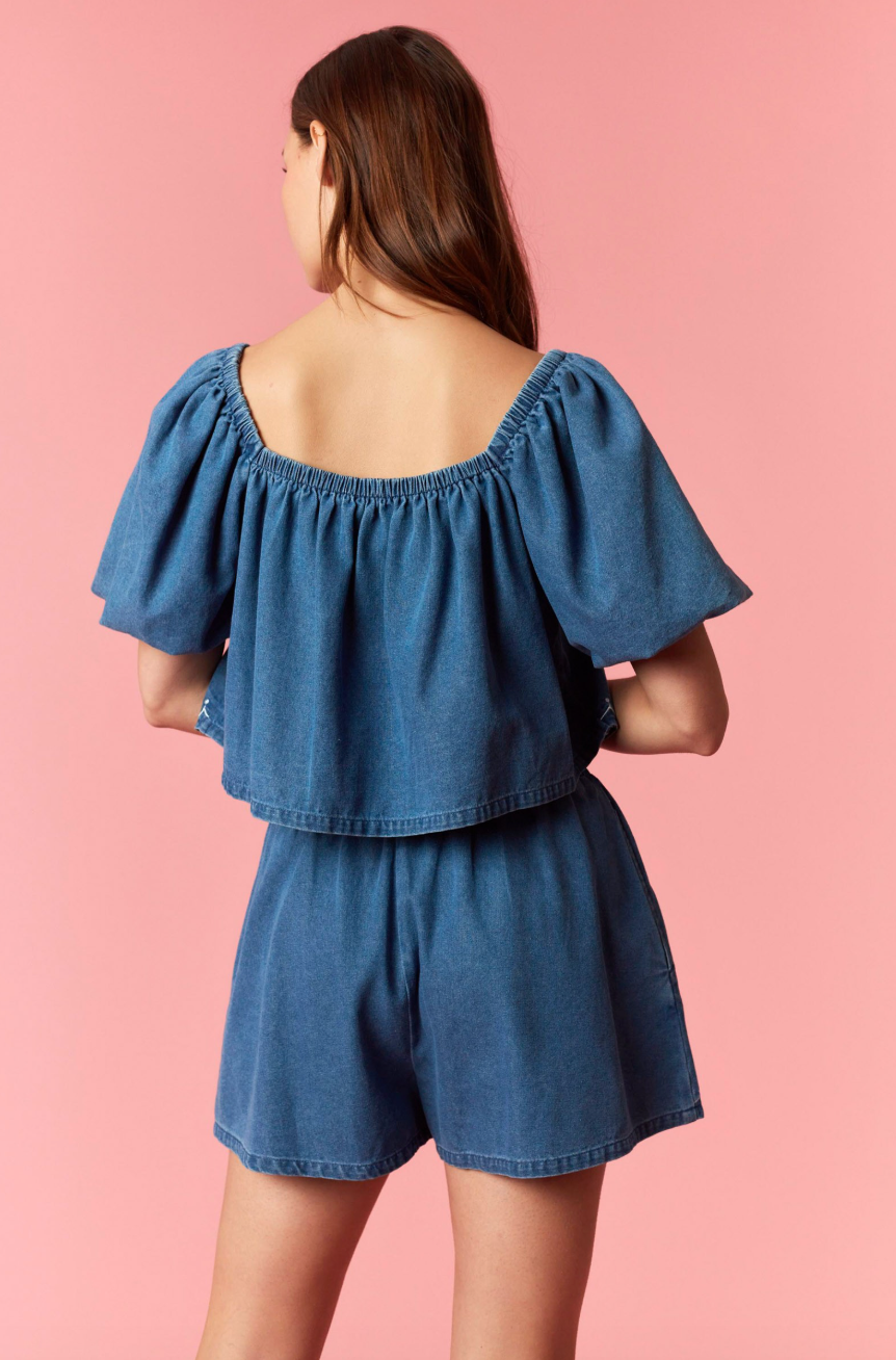 Tanya Embroidered Scarf Top