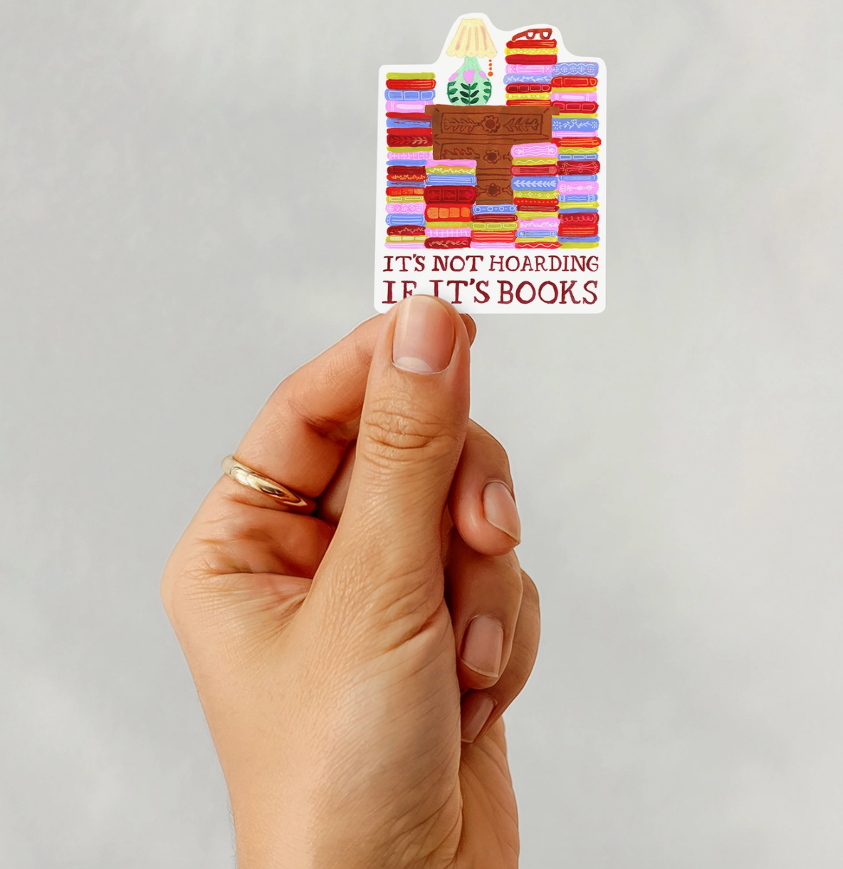 Hoarding Books Sticker