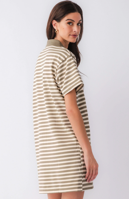 Sand Stripe Polo Dress