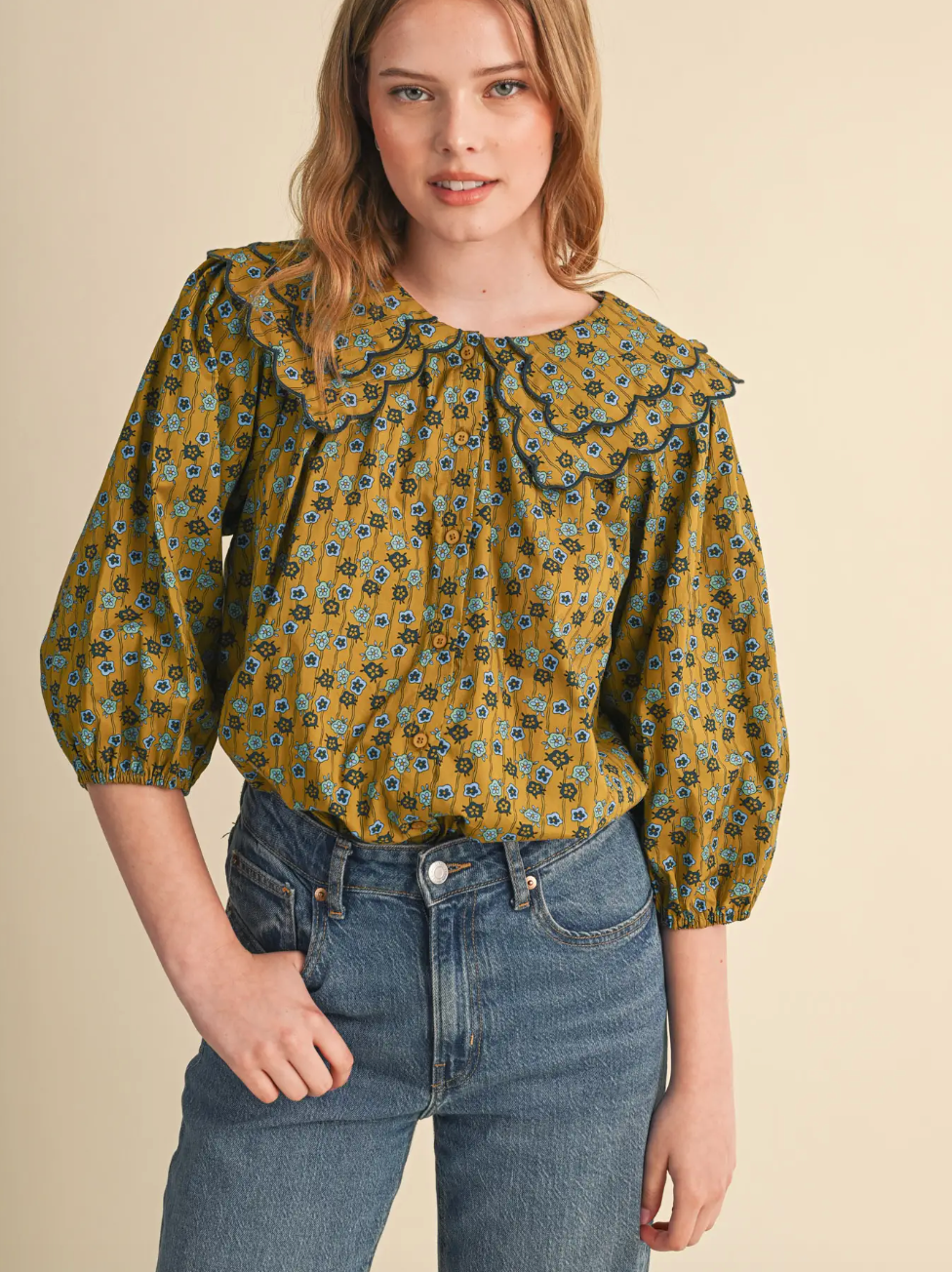 Sage Floral Blouse
