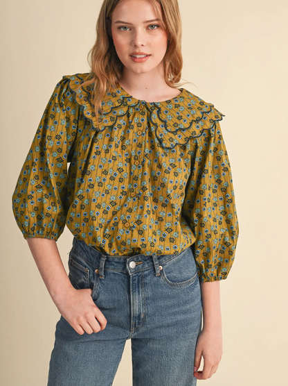 Sage Floral Blouse