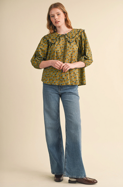 Sage Floral Blouse