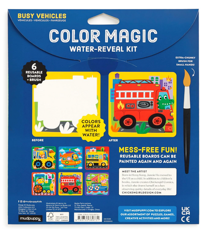Busy Vehicles Color Magic Water-Reveal Kit