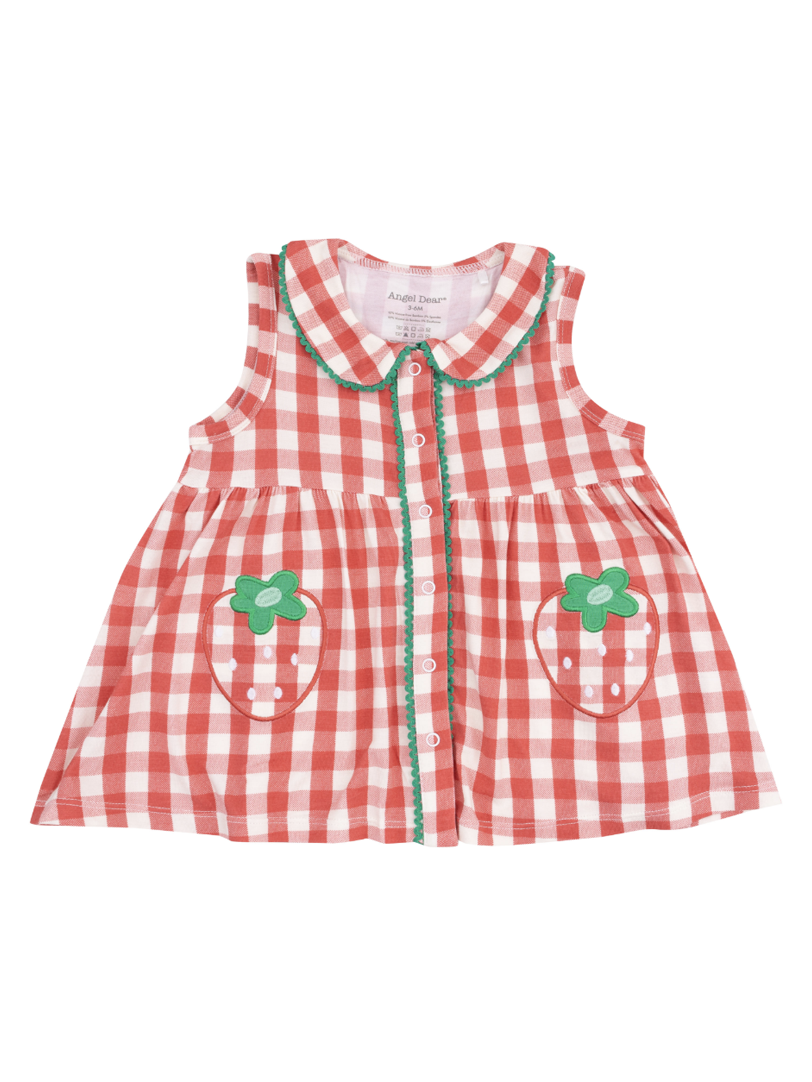 Strawberry Gingham Peter Pan Dress