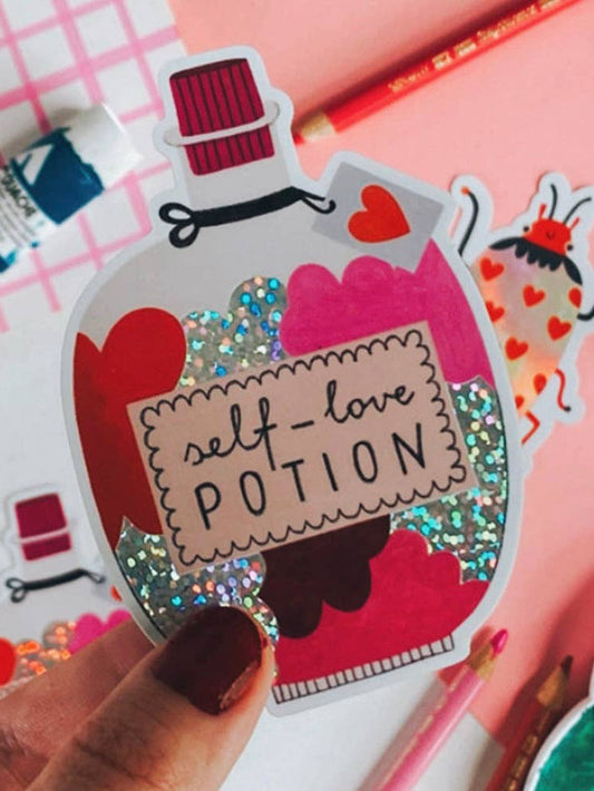Self Love Potion Glitter Sticker