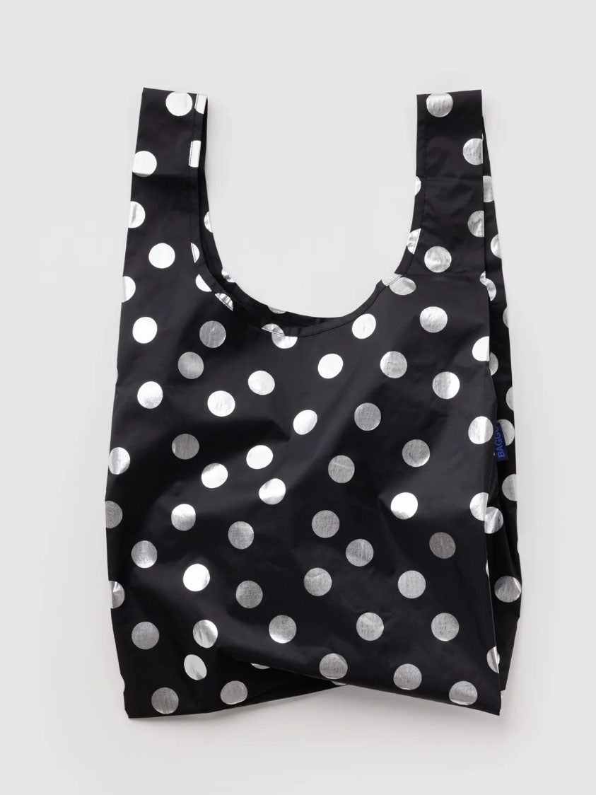 Silver Metallic Polka Dot Standard Baggu