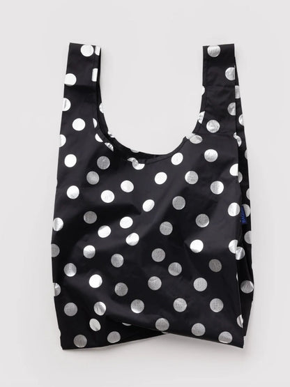Silver Metallic Polka Dot Standard Baggu