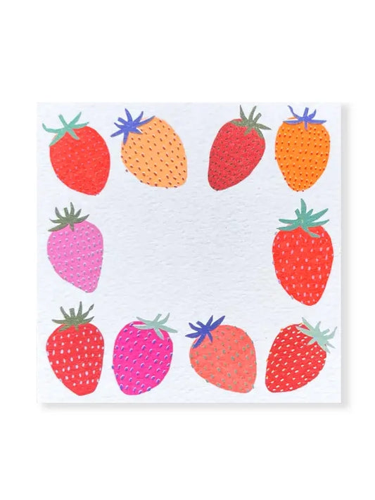 Neon Strawberries Square Notes