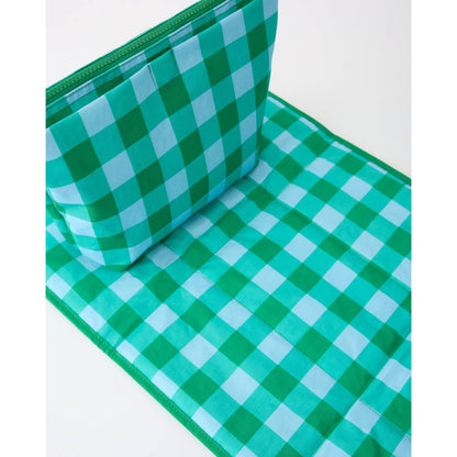 Teal Gingham Quick Change Kit Bag