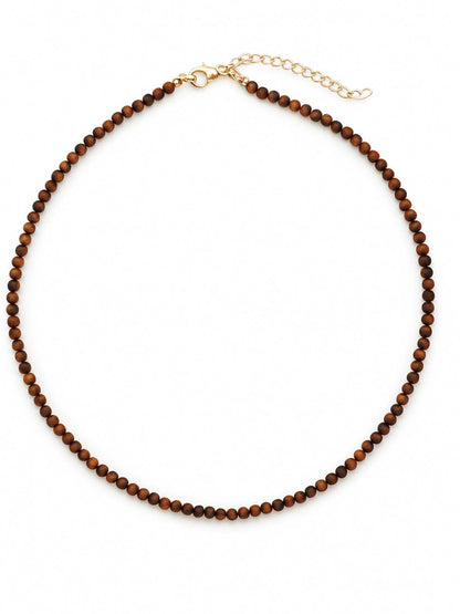 Tiger's Eye Brown Natural Stone Necklace