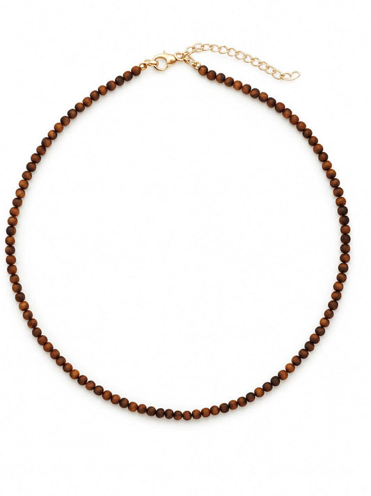 Tiger's Eye Brown Natural Stone Necklace