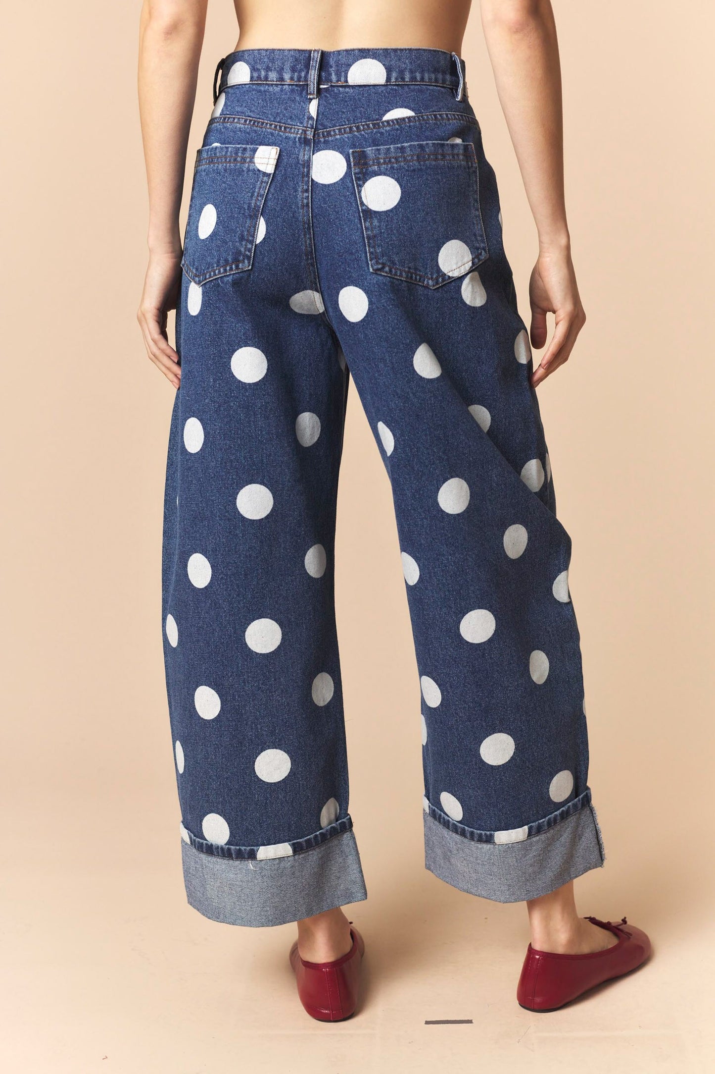 Tori Polka Dot Barrel Jeans