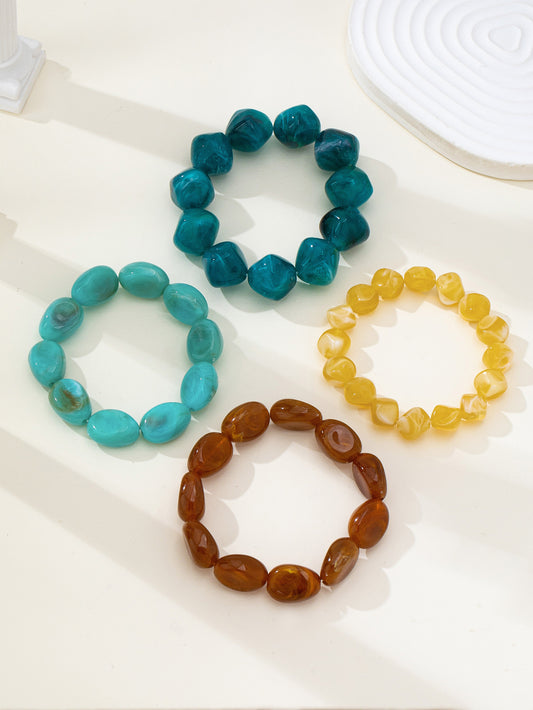 Turquoise Resin Stretch Bracelet Set