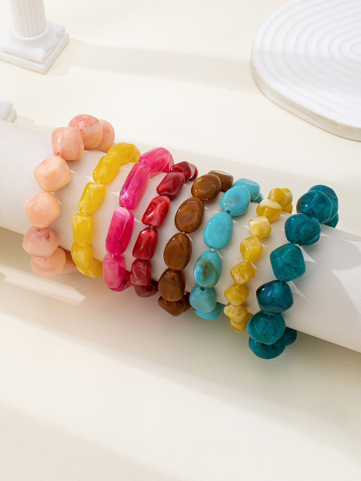 Turquoise Resin Stretch Bracelet Set