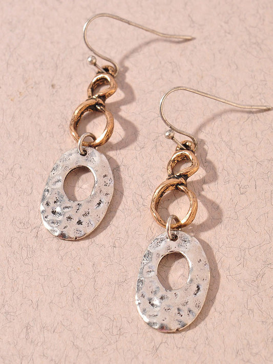 Two Tone Metal Earrings