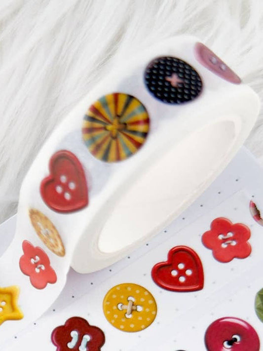 Vintage Buttons - 15mm Decorative Washi Tape