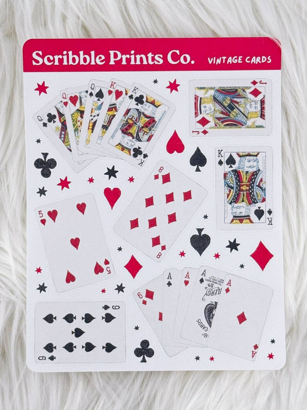 Vintage Cards Deco Sticker Sheet