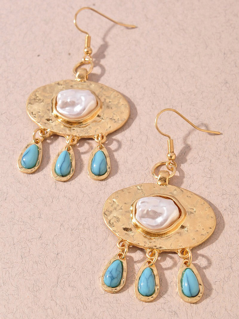 Western Pearl Stone Earrings