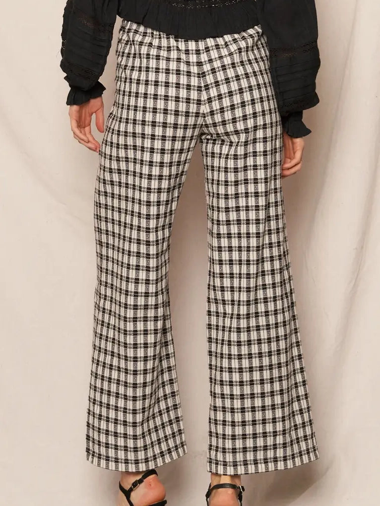 Plaid Wide Leg Pants